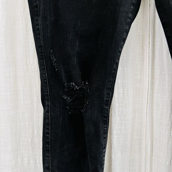 Torrid Black Ripped Torn Stretchy Bomb Shell Skinny Jeans - Plus Size 18R - Picture 3 of 9
